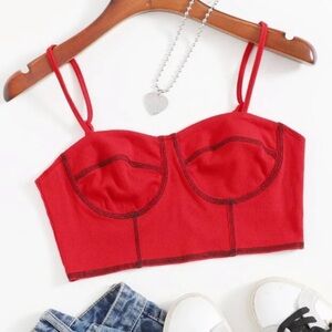 Stitched bustier crop cami top size XL